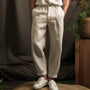 Leinenhose Herren Sommer | lockere Passform | atmungsaktiv | gerade geschnitten-Beige-S-Luzern Mode