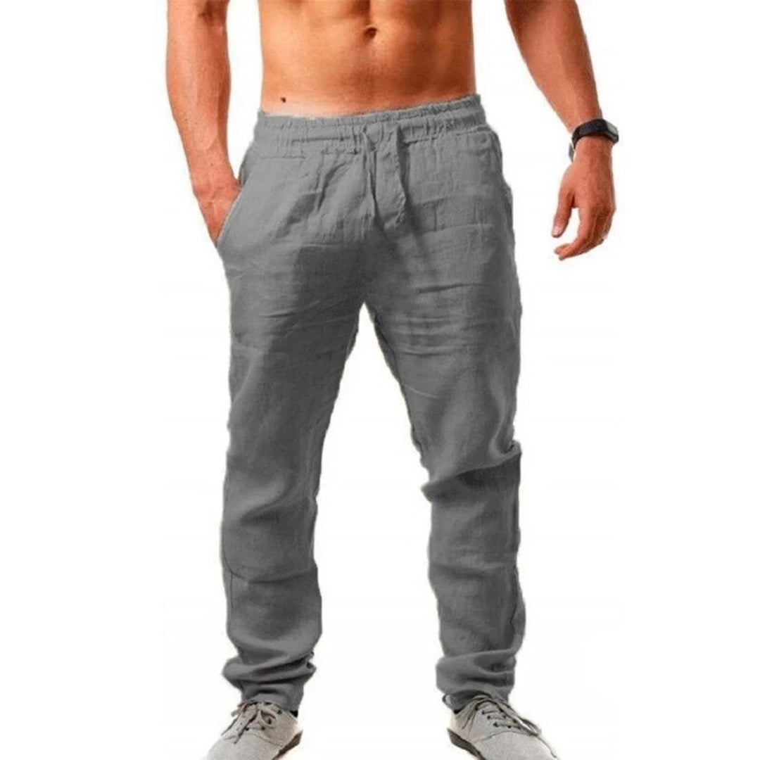 Herren Sommer Leinenhose - Bequeme Freizeithose kaufen-Grau-S-Luzern Mode