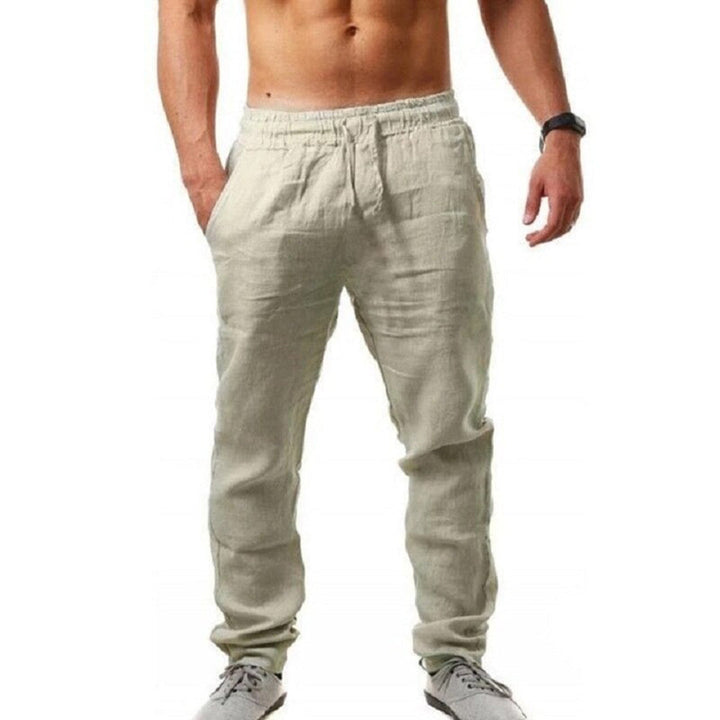 Herren Sommer Leinenhose - Bequeme Freizeithose kaufen-Khaki-S-Luzern Mode
