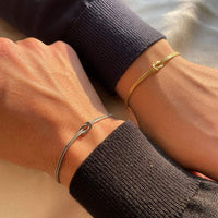 Armband mit Knoten Design | Minimalistisch | Verstellbar | Silber-Luzern Mode