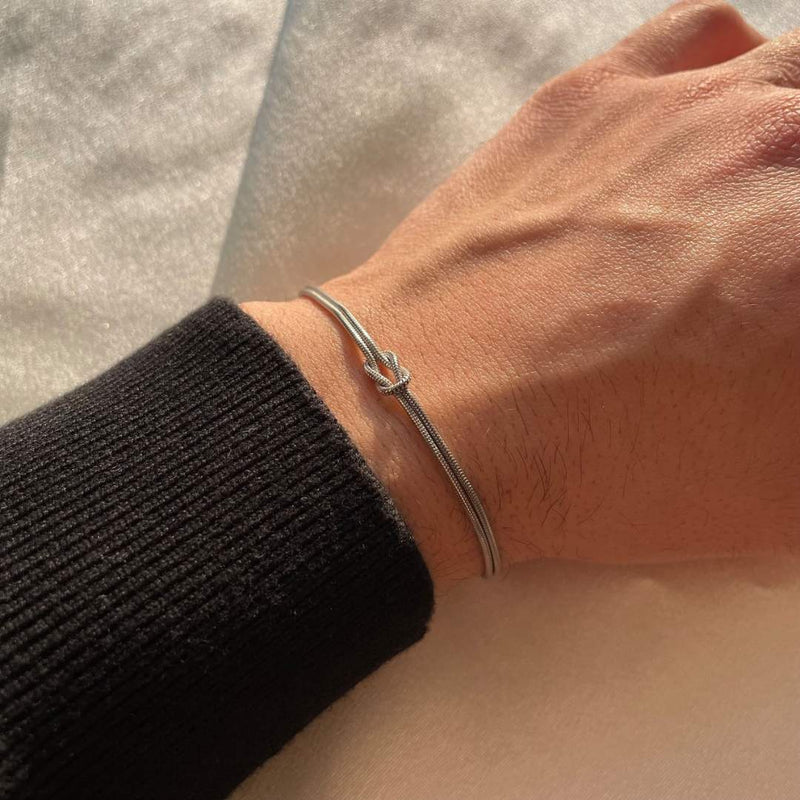 Armband mit Knoten Design | Minimalistisch | Verstellbar | Silber-Luzern Mode