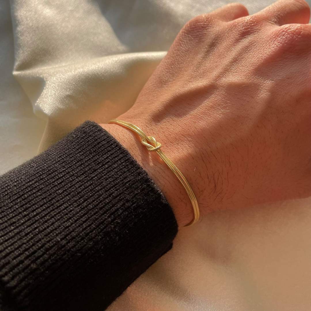 Armband mit Knoten Design | Minimalistisch | Verstellbar | Silber-Luzern Mode