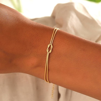 Armband mit Knoten Design | Minimalistisch | Verstellbar | Silber-Luzern Mode