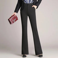 Damenhose | Slim Fit | Ausgestellt | Hohe Taille | Knopf | Unifarben-Luzern Mode