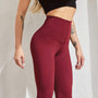 Damen Figurformende Leggings für Sport und Freizeit-Rot-S-Luzern Mode