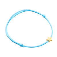 Sternenarmband | Farbige Nylon Silber Vergoldet Stilvoll Vielseitig-Blau-Gold-Luzern Mode