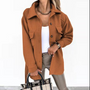 Damen Übergangsjacke mit Taschen und Knopfleiste Elegant-Karamell-S-Luzern Mode