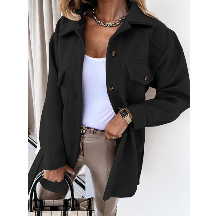 Damen Übergangsjacke mit Taschen und Knopfleiste Elegant-Luzern Mode