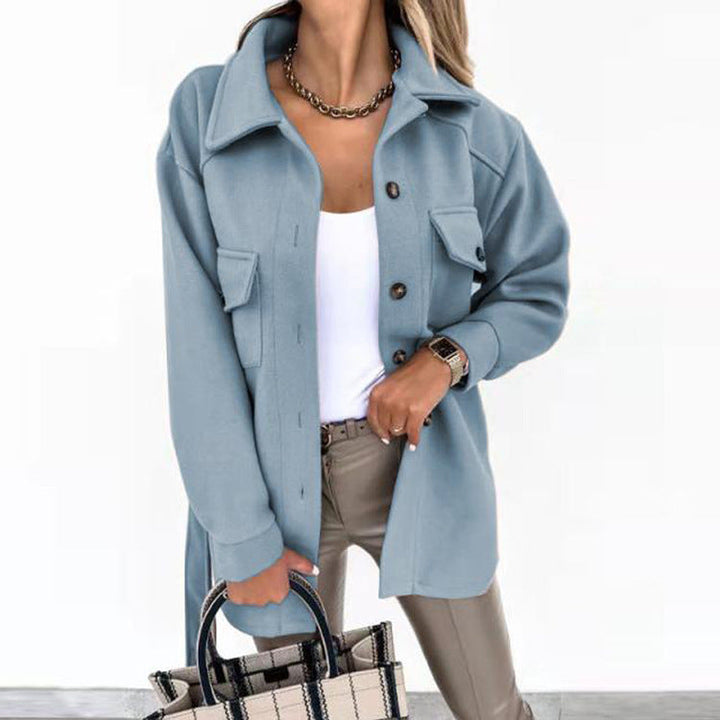 Damen Übergangsjacke mit Taschen und Knopfleiste Elegant-Luzern Mode