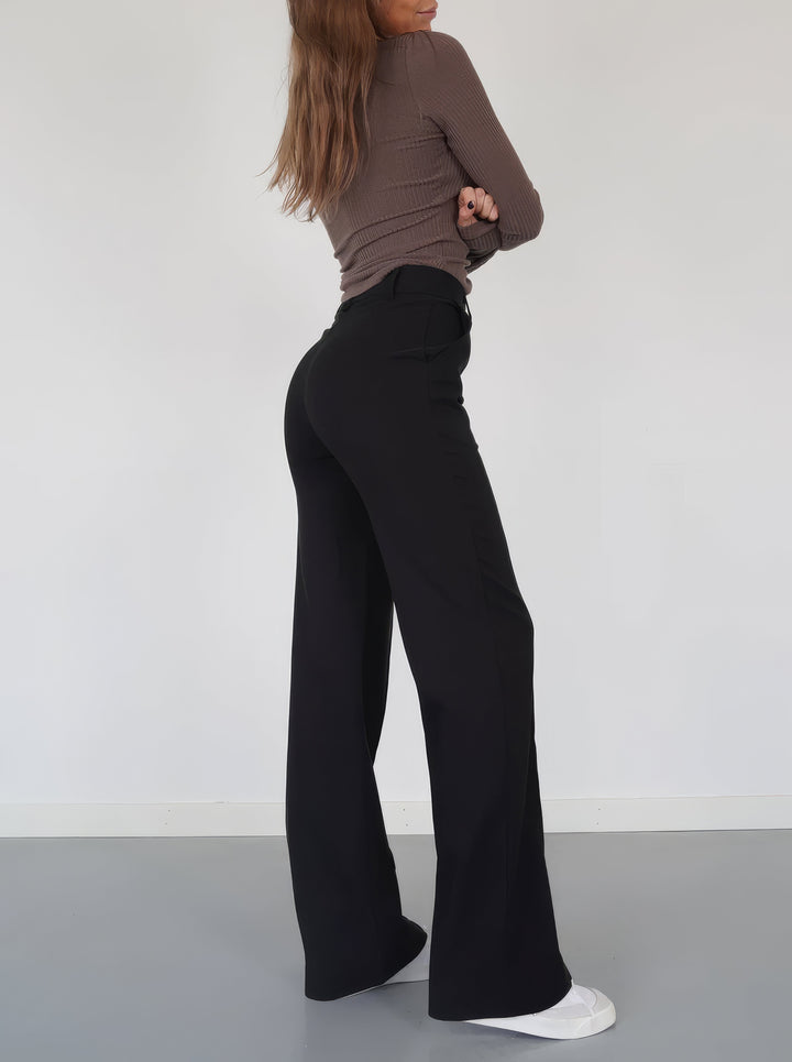 Damenmode: Elegante Hose mit weitem Bein und Top-Set-Luzern Mode