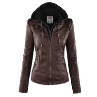 Damen Lederjacke mit Reißverschluss - Stilvoll und Elegant-Braun-S-Luzern Mode