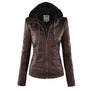 Damen Lederjacke mit Reißverschluss - Stilvoll und Elegant-Braun-S-Luzern Mode
