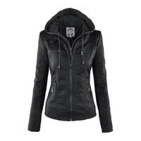 Damen Lederjacke mit Reißverschluss - Stilvoll und Elegant-Schwarz-S-Luzern Mode