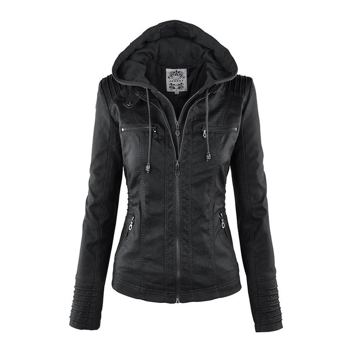 Damen Lederjacke mit Reißverschluss - Stilvoll und Elegant-Schwarz-S-Luzern Mode