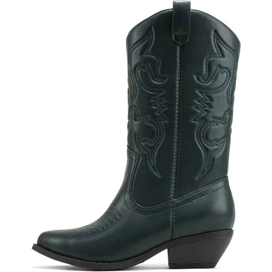 Hochwertige Westernstiefel für Damen mit Stickerei-Grün-35.5-Luzern Mode