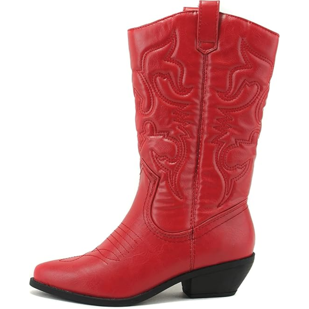 Hochwertige Westernstiefel für Damen mit Stickerei-Rot-35.5-Luzern Mode