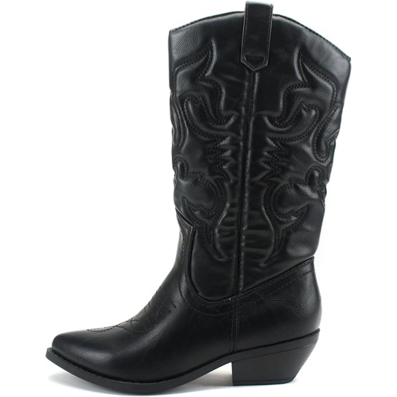 Hochwertige Westernstiefel für Damen mit Stickerei-Schwarz-35.5-Luzern Mode