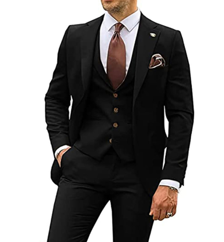 Herren Anzug Set Slim Fit Business Hochzeit Anzugmode-Dunkelblau-XS-Luzern Mode