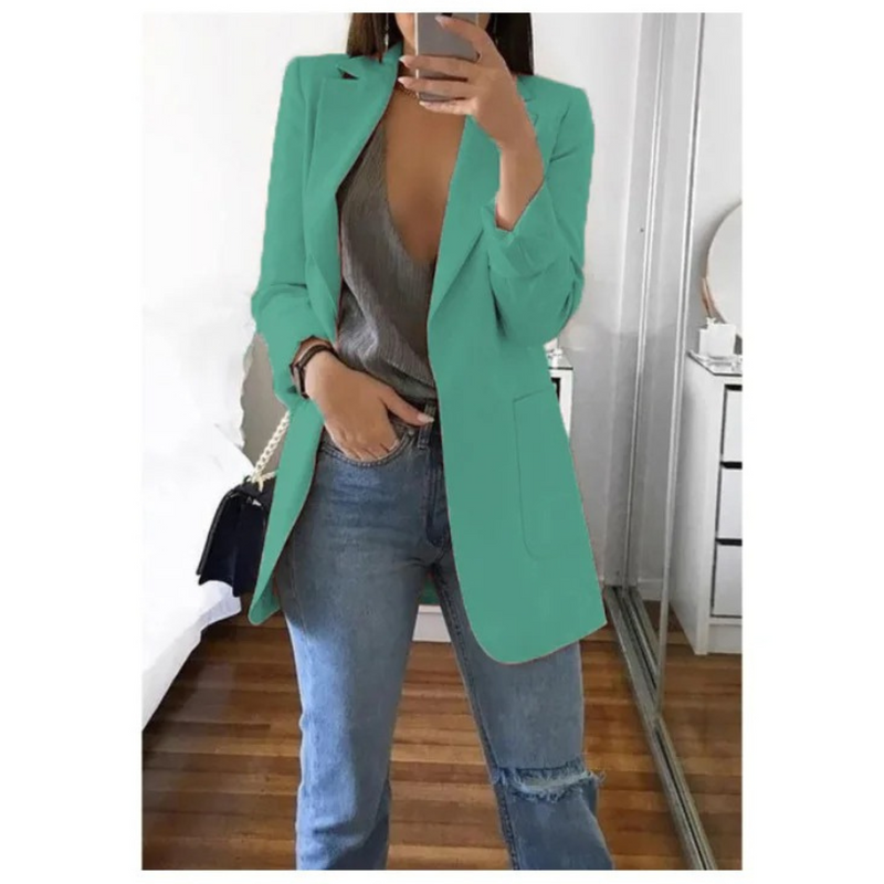 Damen Blazer Elegant Business Casual für Büro und Alltag-Hellblau-S-Luzern Mode
