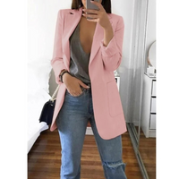 Damen Blazer Elegant Business Casual für Büro und Alltag-Hellrosa-S-Luzern Mode