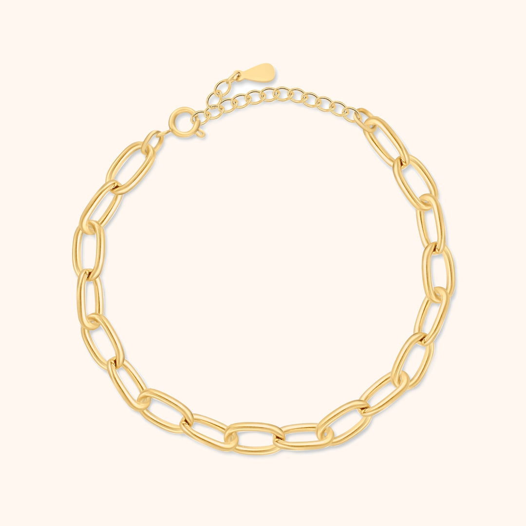 Damen Gliederarmband | Verstellbar Stilvoll Schlicht Gold Silber Langlebig-Gold-Luzern Mode