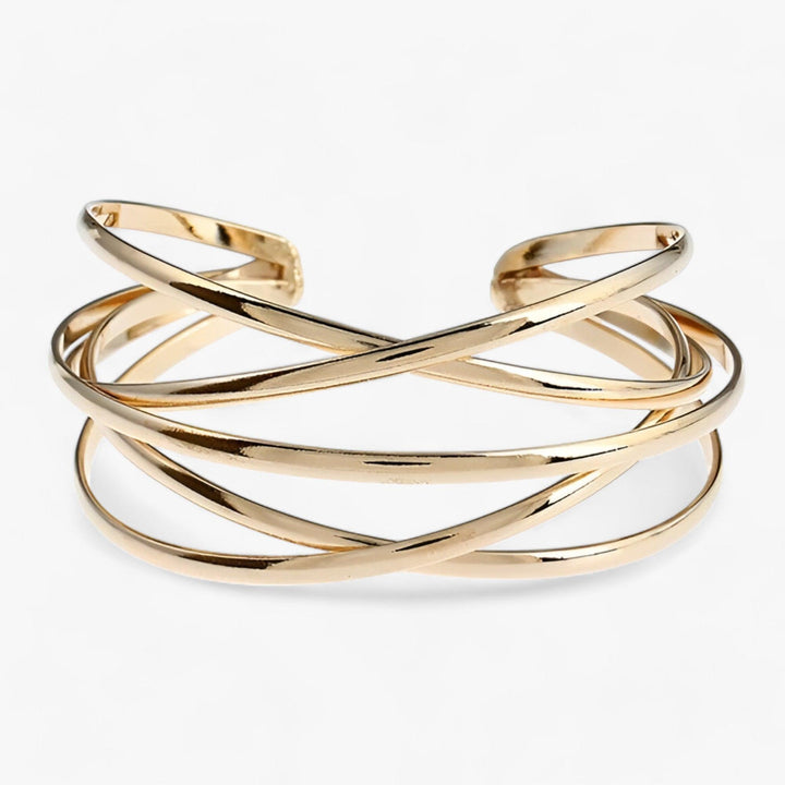 Armreif-Armband | Stilvoll | Offen | Verstellbar | Vielseitig | Langlebig | Silber-Goud-Luzern Mode