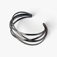 Armreif-Armband | Stilvoll | Offen | Verstellbar | Vielseitig | Langlebig | Silber-Zwart-Luzern Mode