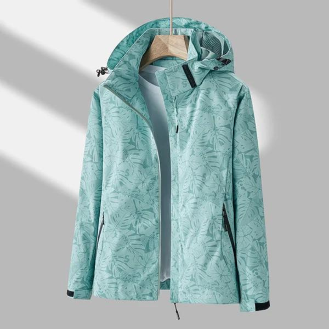 Damen Outdoorjacke mit Kapuze - Wasserdicht und Atmungsaktiv-Blau-M-Luzern Mode