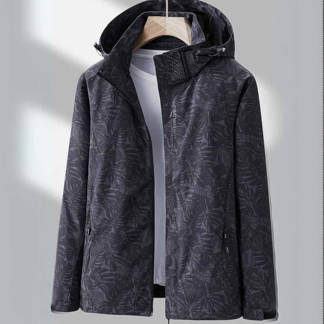 Damen Outdoorjacke mit Kapuze - Wasserdicht und Atmungsaktiv-Schwarz-M-Luzern Mode