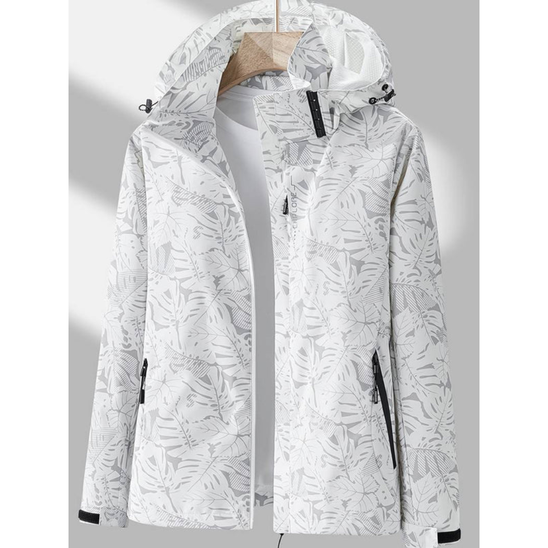 Damen Outdoorjacke mit Kapuze - Wasserdicht und Atmungsaktiv-Weiß-M-Luzern Mode