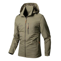 Herrenjacke | Winddicht | Wasserfest | Reißverschluss | Taschen -Khaki-S-Luzern Mode
